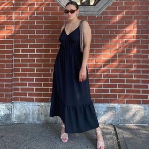 Who What Wear Black Maxi Sleeveless Dress | Size Small